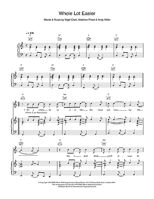 Learn to play Dodgy Whole Lot Easier sheet music for Piano, Vocal & Guitar (Right-Hand Melody) in minutes. Dodgy Whole Lot Easier sheet music notes and chords