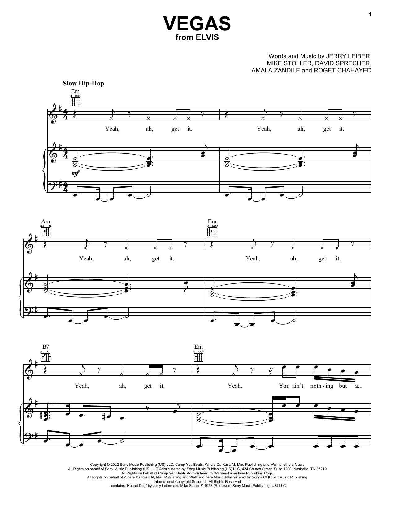Doja Cat Vegas sheet music notes and chords. Download Printable PDF.