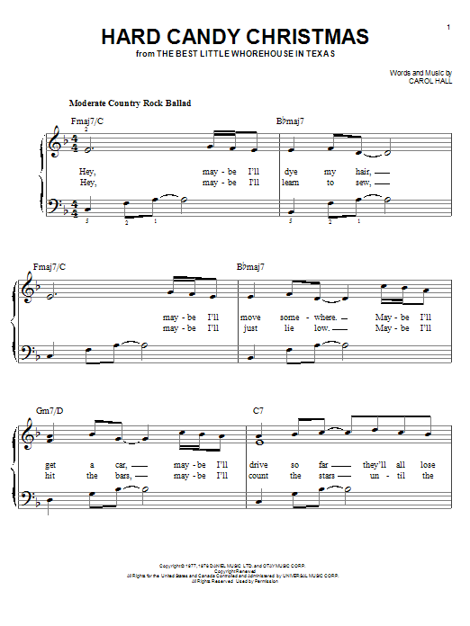 Dolly Parton Hard Candy Christmas sheet music notes and chords. Download Printable PDF.