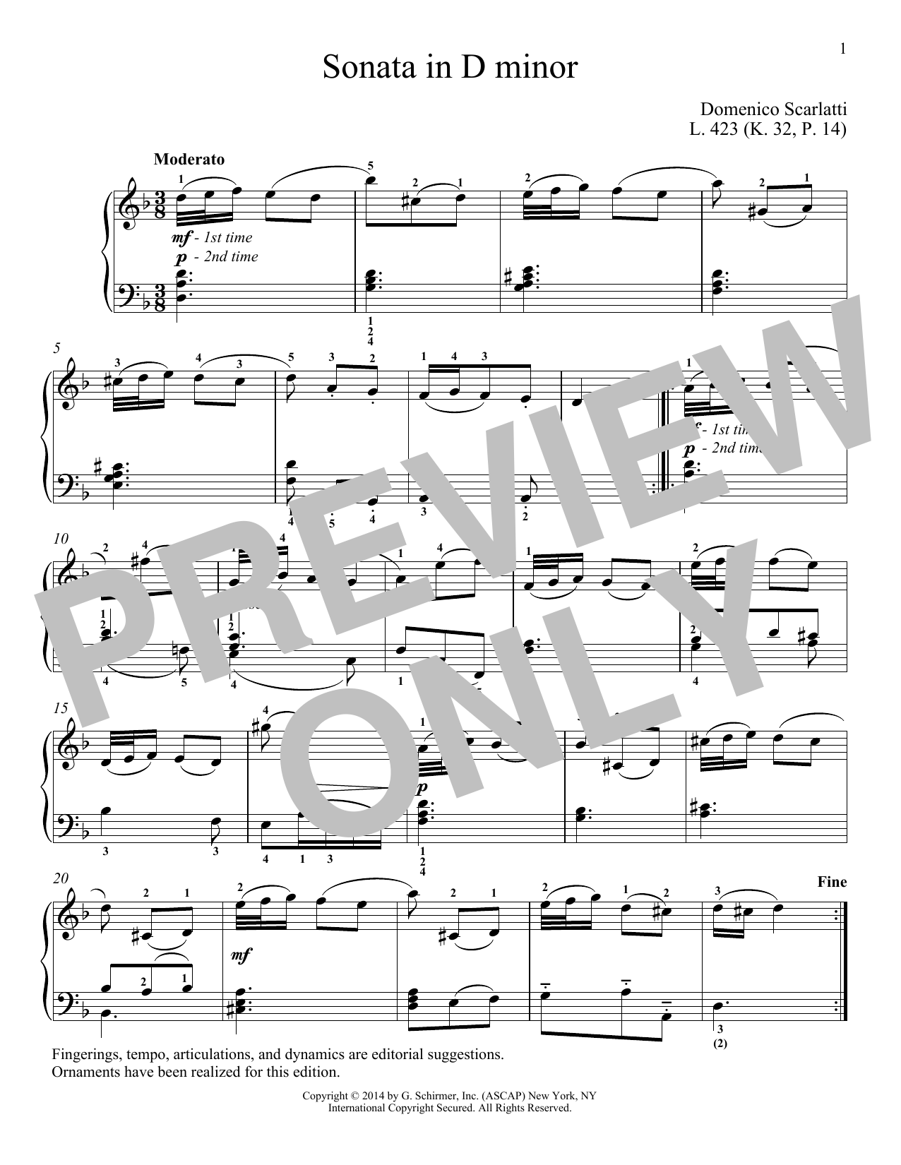 Learn to play Domenico Scarlatti Sonata In D Minor, L. 423 sheet music for Piano Solo in minutes. Domenico Scarlatti Sonata In D Minor, L. 423 sheet music notes and chords. Download Printable PDF.