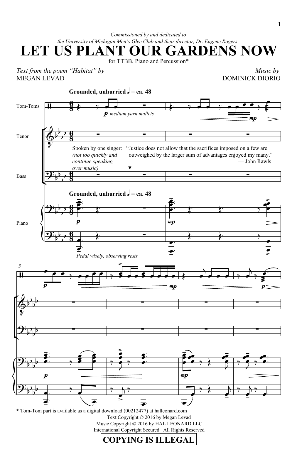 Learn to play Dominick DiOrio Let Us Plant Our Gardens Now sheet music for TTBB Choir in minutes. Price: 3.9900$ Dominick DiOrio Let Us Plant Our Gardens Now sheet music notes and chords arranged for TTBB Choir