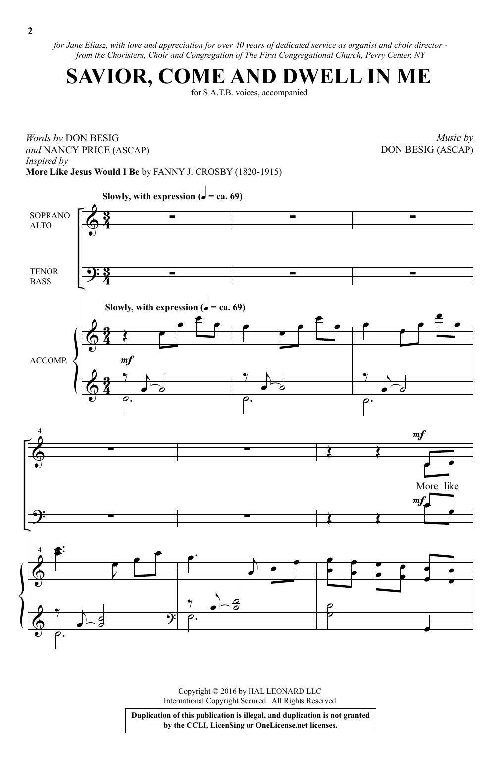 Learn to play Don Besig Savior, Come And Dwell In Me sheet music for SATB Choir in minutes. Don Besig Savior, Come And Dwell In Me sheet music notes and chords. Download Printable PDF.