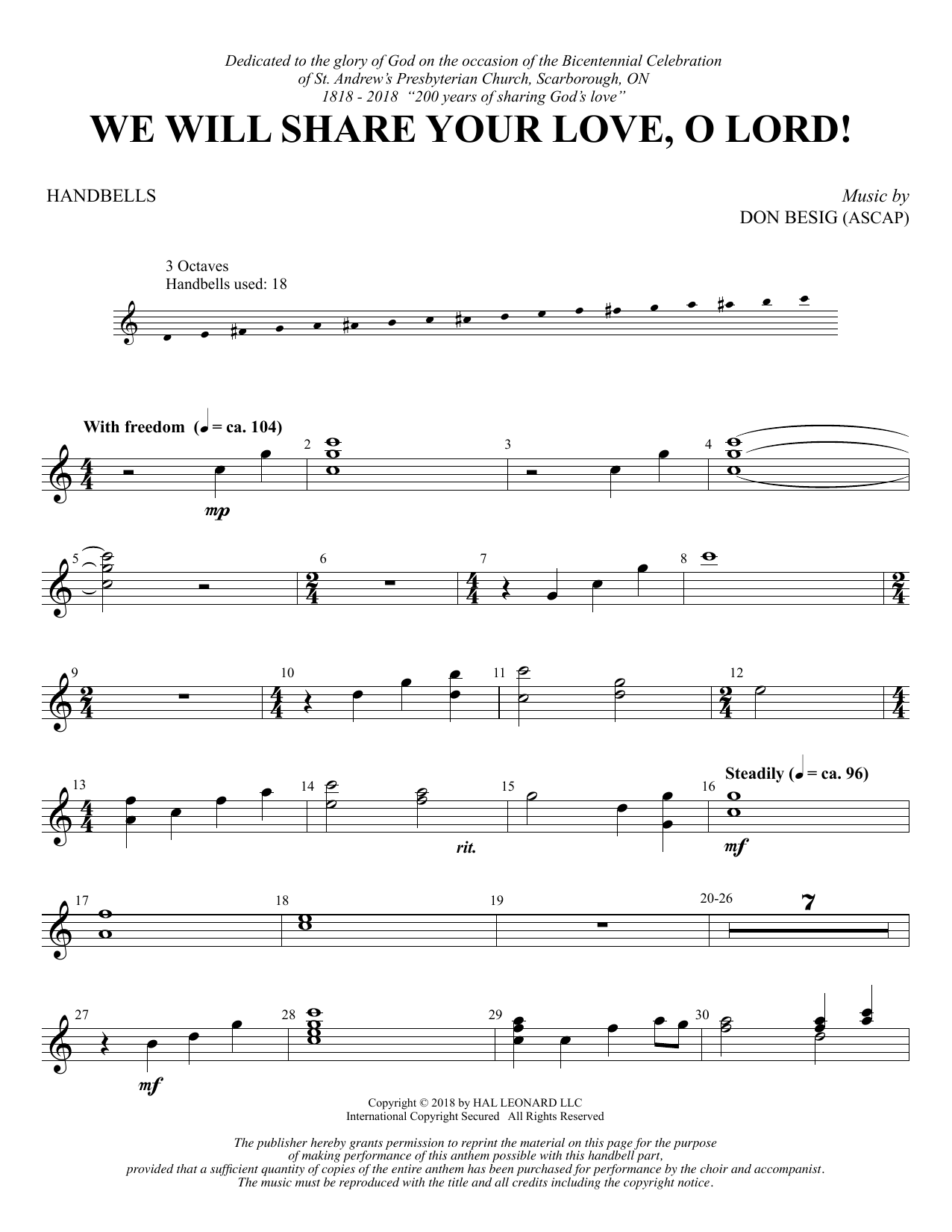 Learn to play Don Besig We Will Share Your Love, O Lord! sheet music for SATB Choir in minutes. Price: 3.9900$ Don Besig We Will Share Your Love, O Lord! sheet music notes and chords arranged for SATB Choir