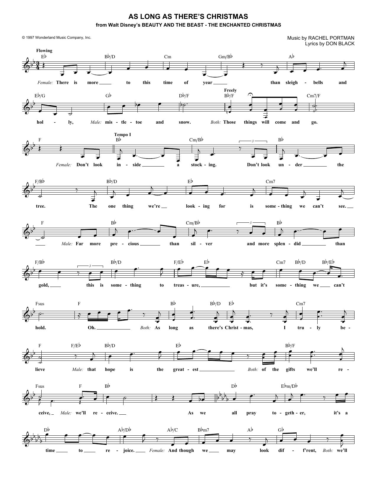 Don Black As Long As There's Christmas sheet music notes and chords arranged for Lead Sheet / Fake Book
