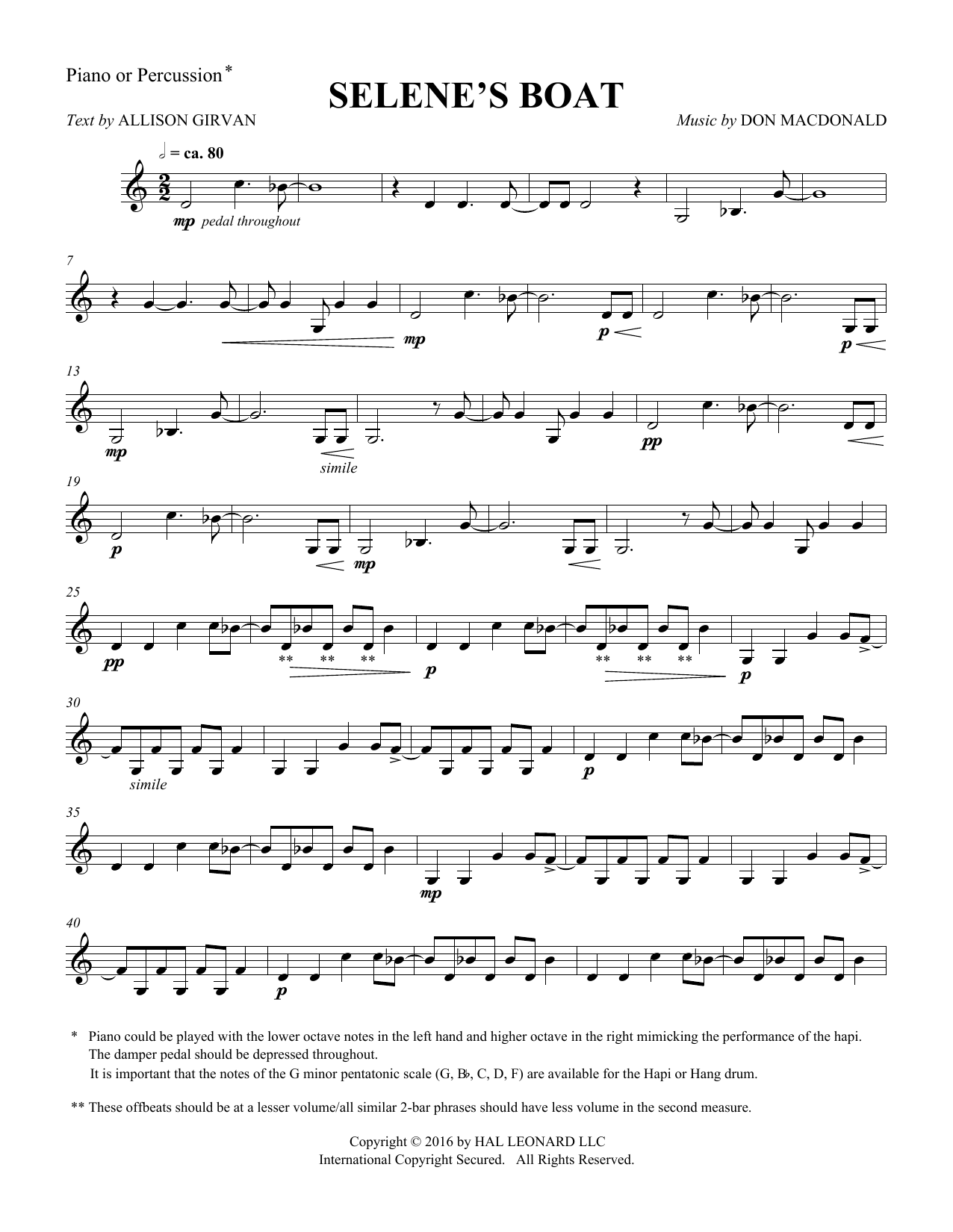 Learn to play Don MacDonald Selene's Boat - Percussion sheet music for Choir Instrumental Pak in minutes. Don MacDonald Selene's Boat - Percussion sheet music notes and chords. Download Printable PDF.