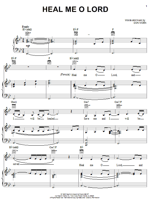 Don Moen Heal Me O Lord Sheet Music Pdf Notes Chords