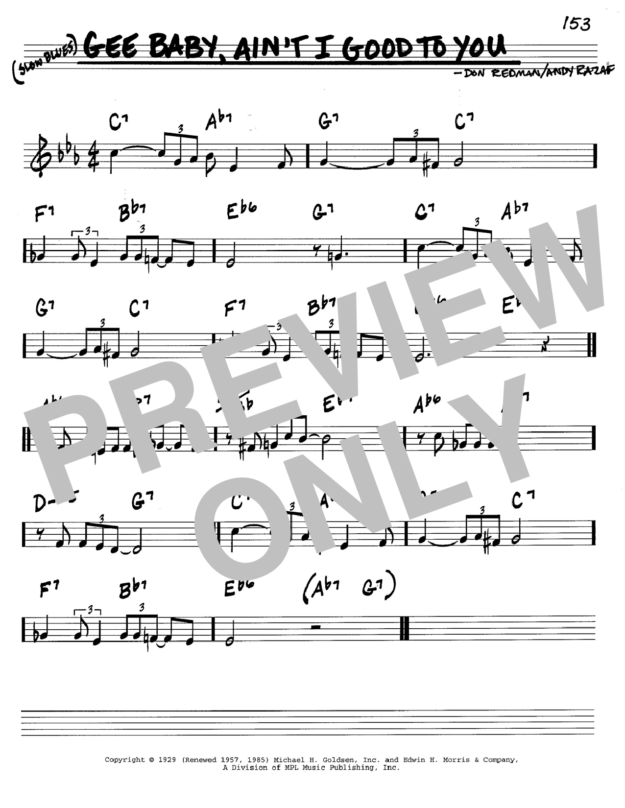 Learn to play Don Redman Gee Baby, Ain't I Good To You sheet music for Real Book – Melody & Chords – Bb Instruments in minutes. Price: 4.9900$ Don Redman Gee Baby, Ain't I Good To You sheet music notes and chords. Download Printable PDF.