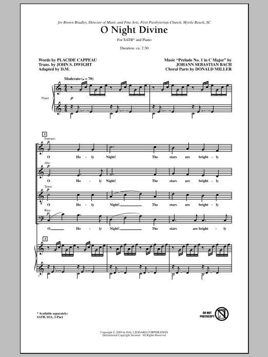 Donald Miller O Night Divine sheet music notes and chords. Download Printable PDF.