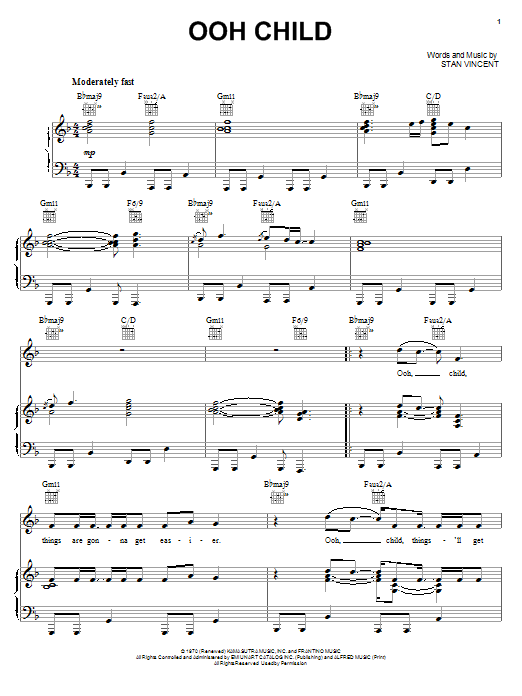 Donnie McClurkin Ooh Child sheet music notes and chords. Download Printable PDF.