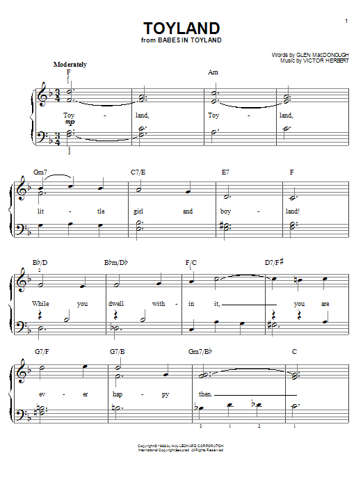 Doris Day Toyland sheet music notes and chords. Download Printable PDF.