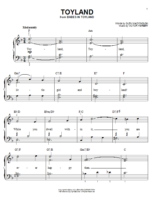 Learn to play Doris Day Toyland sheet music for Easy Piano in minutes. Doris Day Toyland sheet music notes and chords. Download Printable PDF.