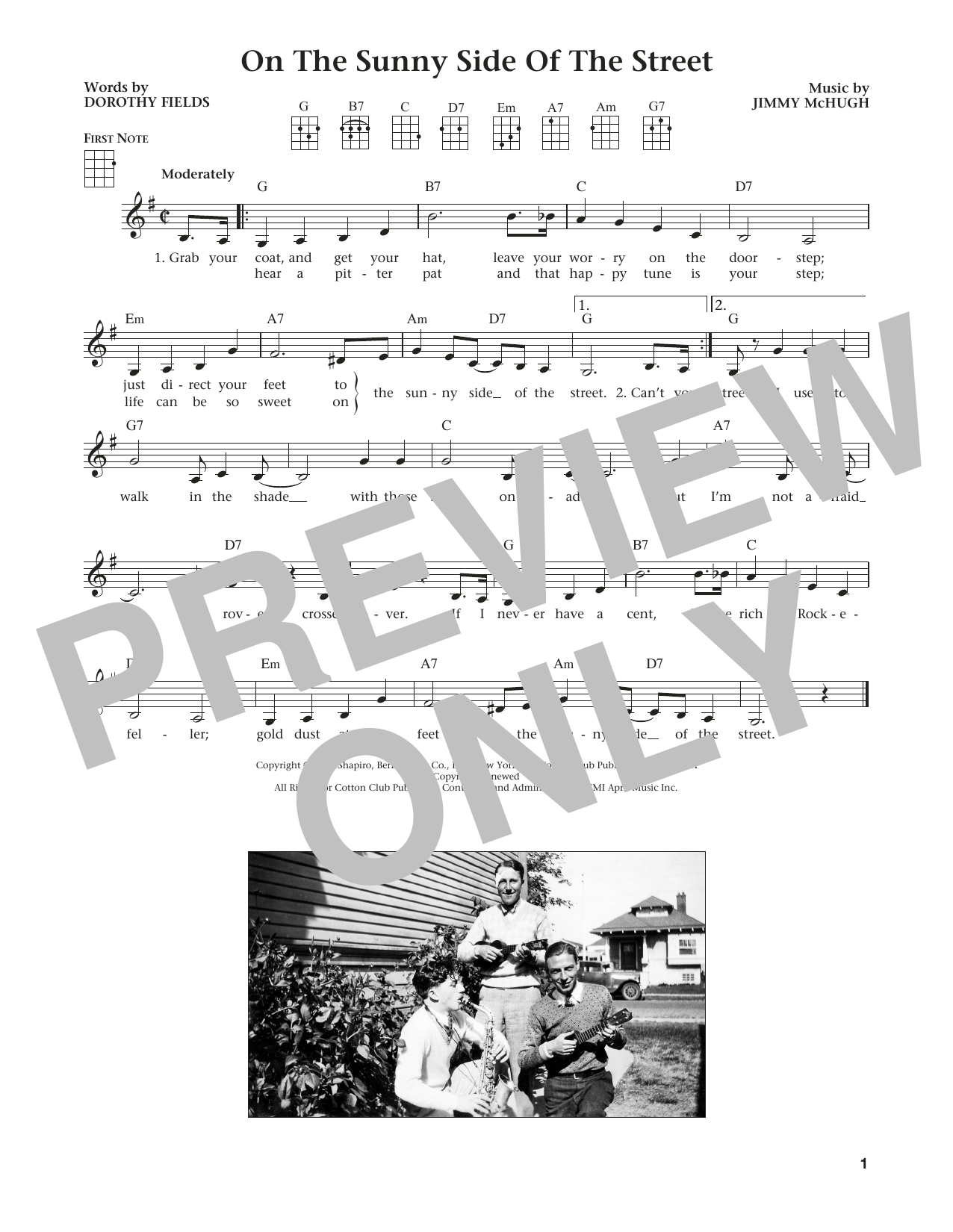 Dorothy Fields On The Sunny Side Of The Street From The Daily Ukulele Arr Liz And Jim Beloff Sheet Music Pdf Notes Chords Pop Score Ukulele Download Printable Sku