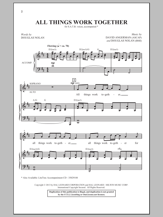 Learn to play Douglas Nolan All Things Work Together sheet music for SATB Choir in minutes. Price: 3.9900$ Douglas Nolan All Things Work Together sheet music notes and chords arranged for SATB Choir