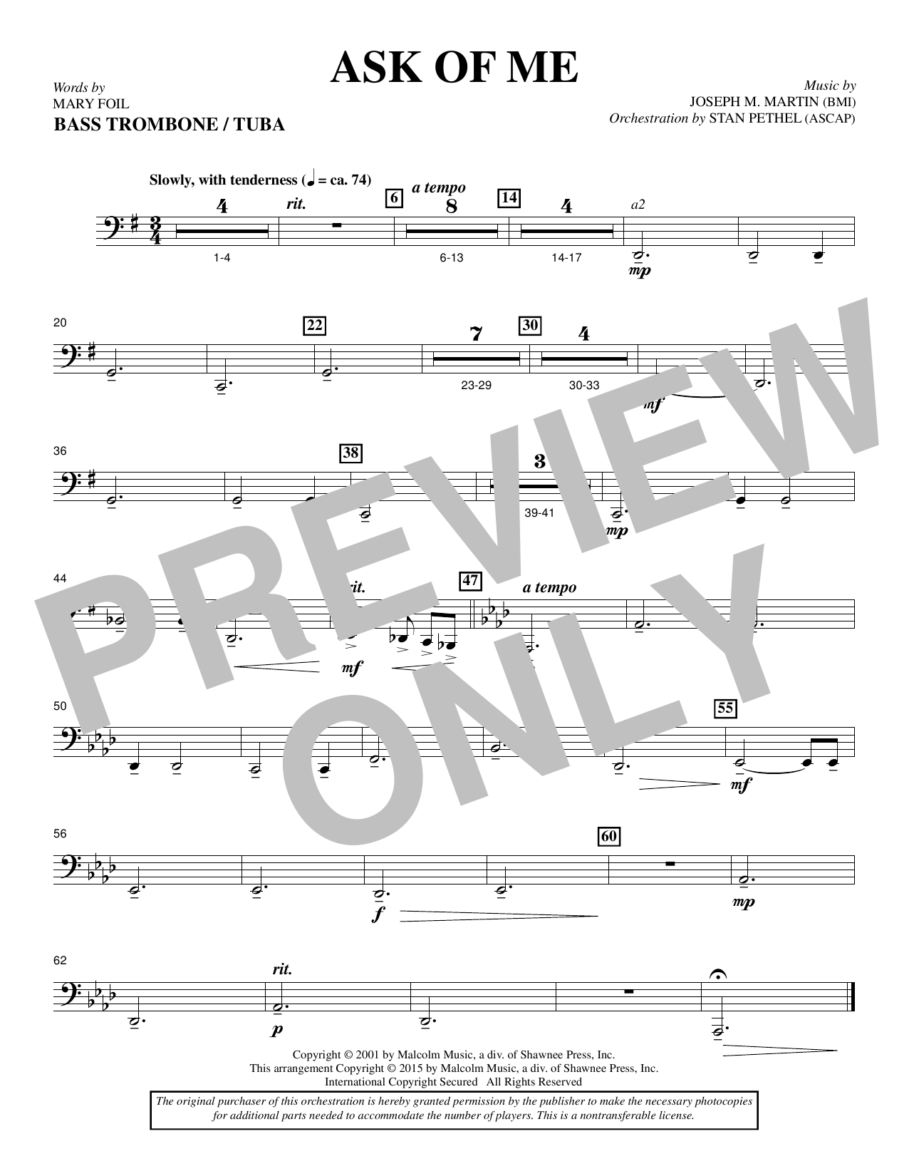 Learn to play Douglas Nolan Ask of Me - Bass Trombone/Tuba sheet music for Choir Instrumental Pak in minutes. Douglas Nolan Ask of Me - Bass Trombone/Tuba sheet music notes and chords. Download Printable PDF.
