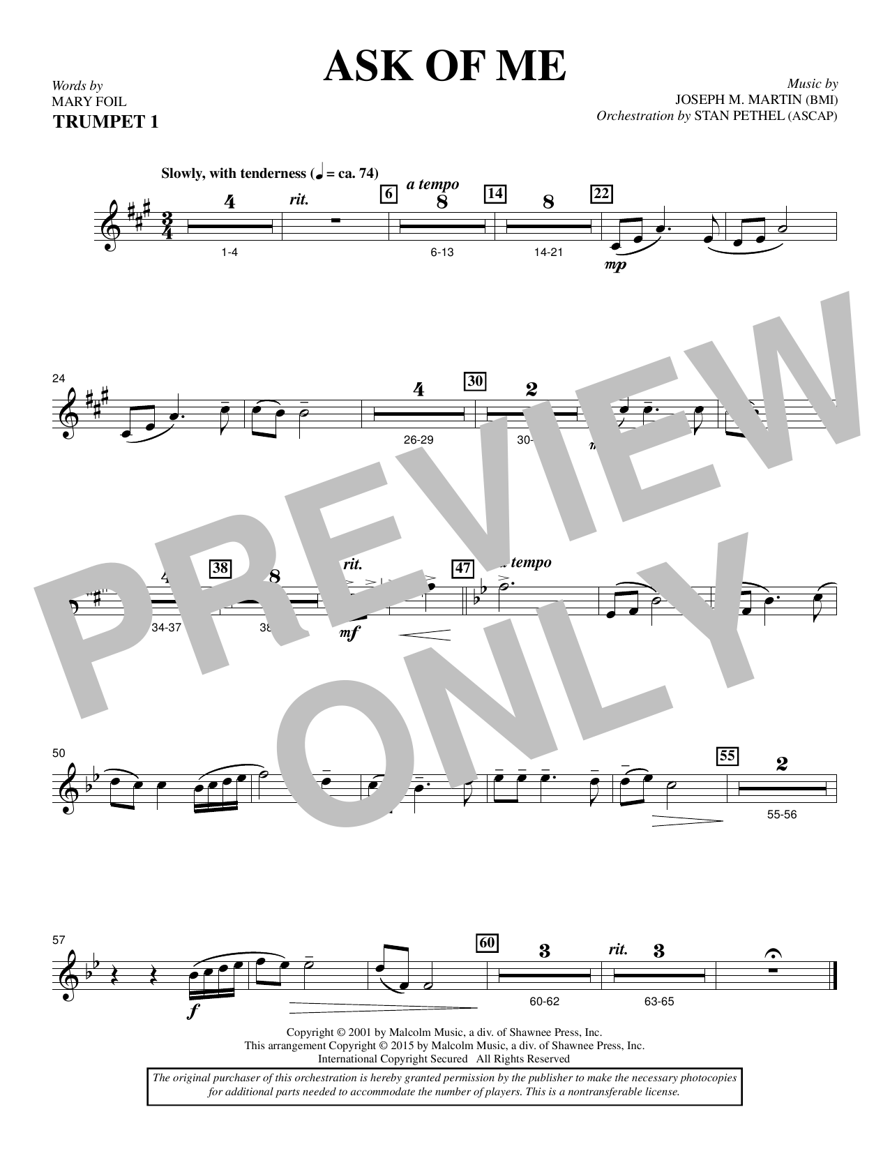Learn to play Douglas Nolan Ask of Me - Bb Trumpet 1 sheet music for Choir Instrumental Pak in minutes. Douglas Nolan Ask of Me - Bb Trumpet 1 sheet music notes and chords. Download Printable PDF.