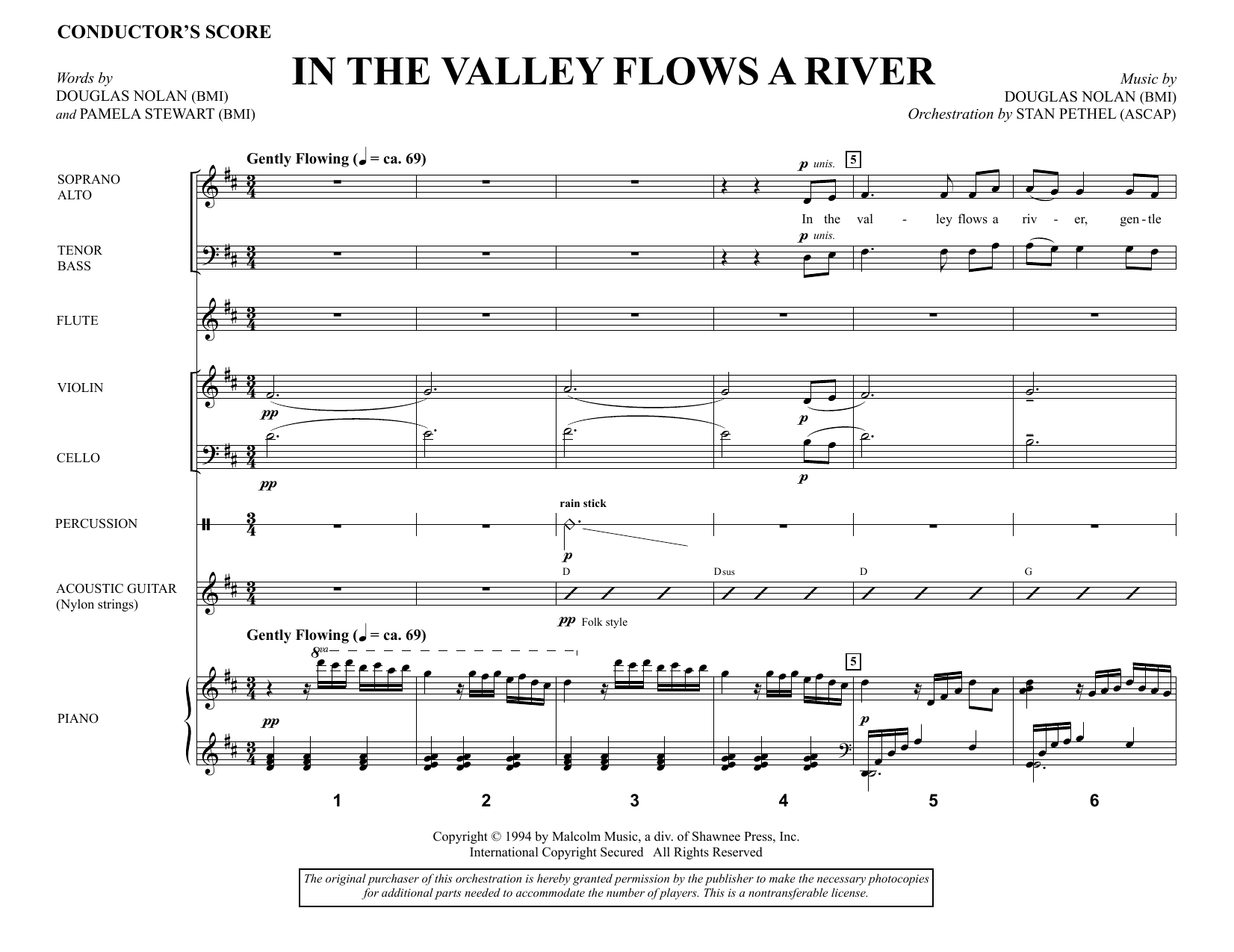Learn to play Douglas Nolan In the Valley Flows a River - Full Score sheet music for Choir Instrumental Pak in minutes. Douglas Nolan In the Valley Flows a River - Full Score sheet music notes and chords. Download Printable PDF.