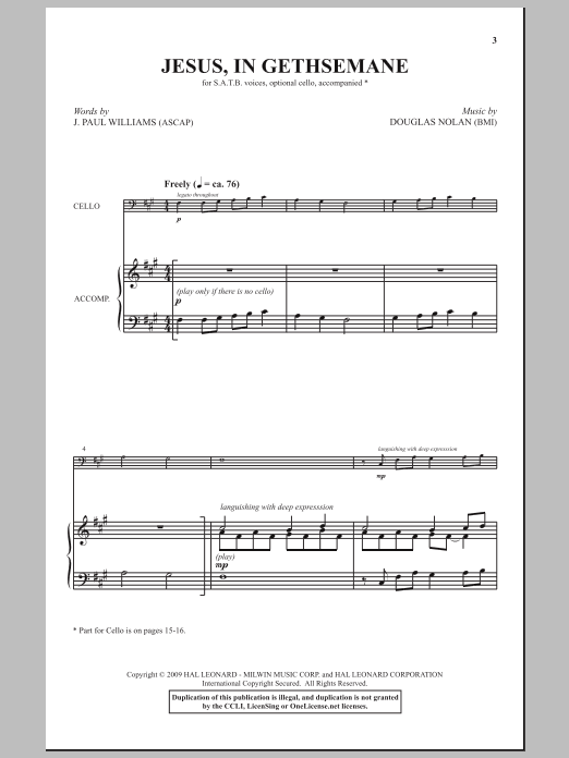 Douglas Nolan Jesus, In Gethsemane sheet music notes and chords. Download Printable PDF.