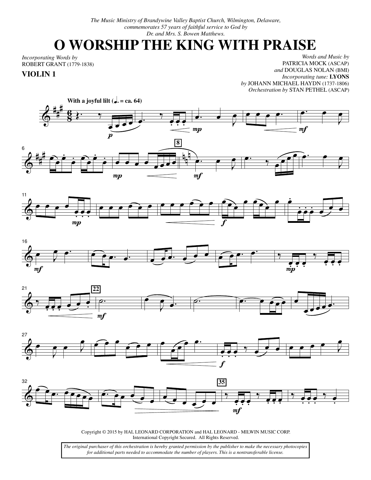 Learn to play Douglas Nolan O Worship the King with Praise - Violin 1 sheet music for Choir Instrumental Pak in minutes. Douglas Nolan O Worship the King with Praise - Violin 1 sheet music notes and chords. Download Printable PDF.