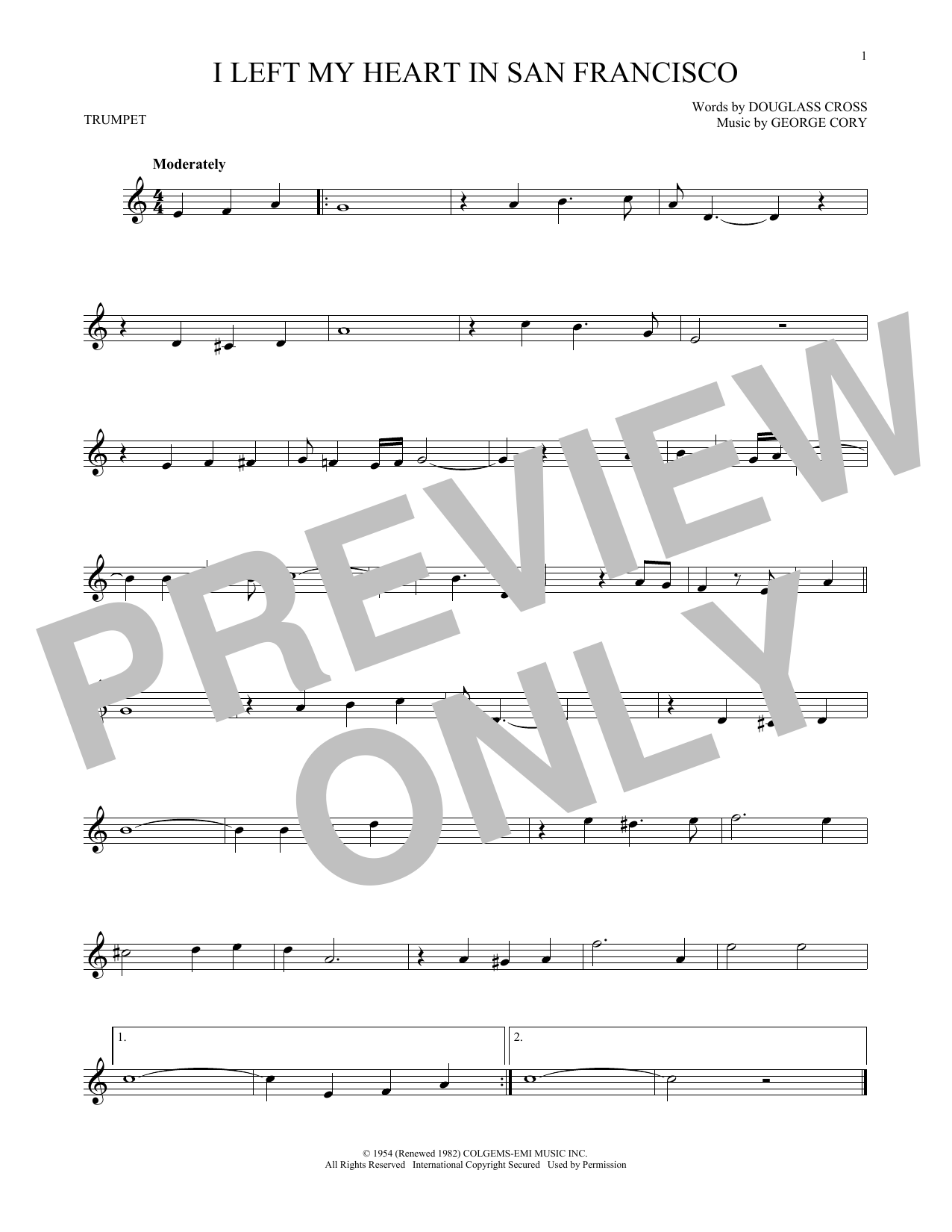 Learn to play Douglass Cross I Left My Heart In San Francisco sheet music for Alto Sax Solo in minutes. Price: 6.9900$ Douglass Cross I Left My Heart In San Francisco sheet music notes and chords arranged for Alto Sax Solo