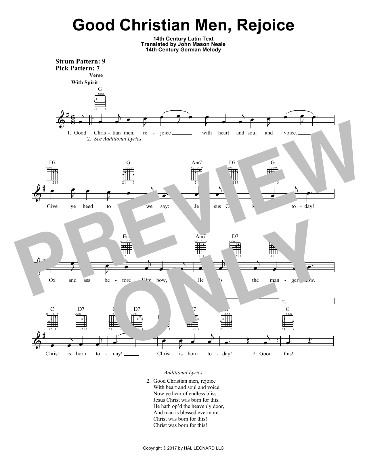 Christmas Carol Good Christian Men, Rejoice sheet music notes and chords arranged for Easy Guitar