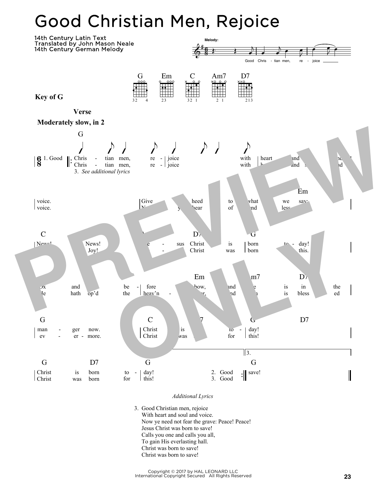 Christmas Carol Good Christian Men, Rejoice sheet music notes and chords. Download Printable PDF.