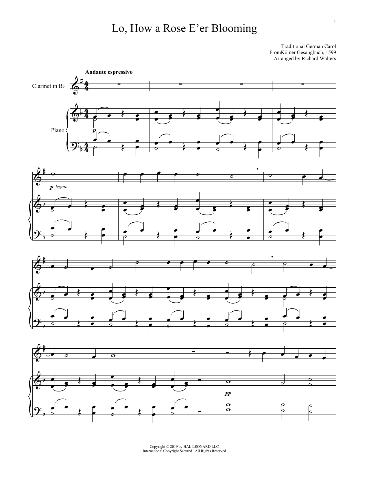 15th Century German Carol Lo, How A Rose E'er Blooming sheet music notes and chords. Download Printable PDF.