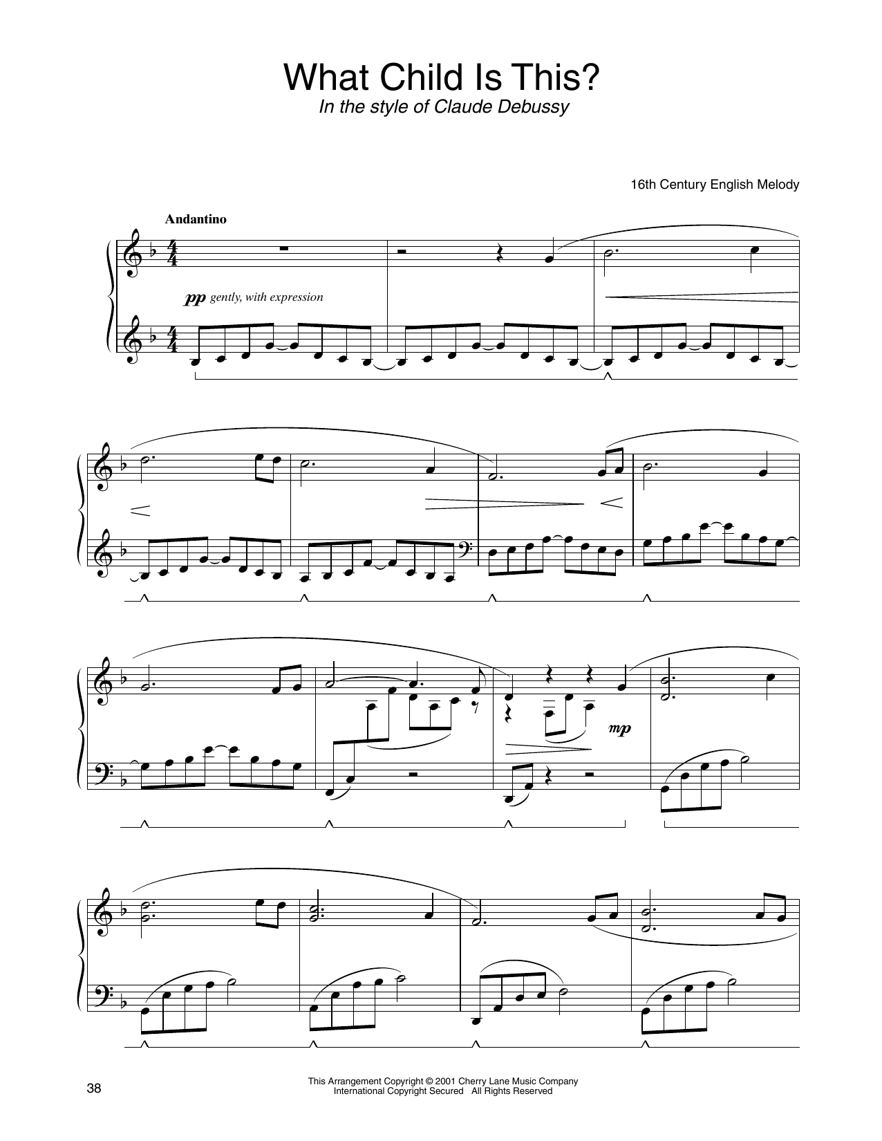 16th Century English Melody What Child Is This? (in the style of Claude Debussy) (arr. Carol Klose) sheet music notes and chords. Download Printable PDF.