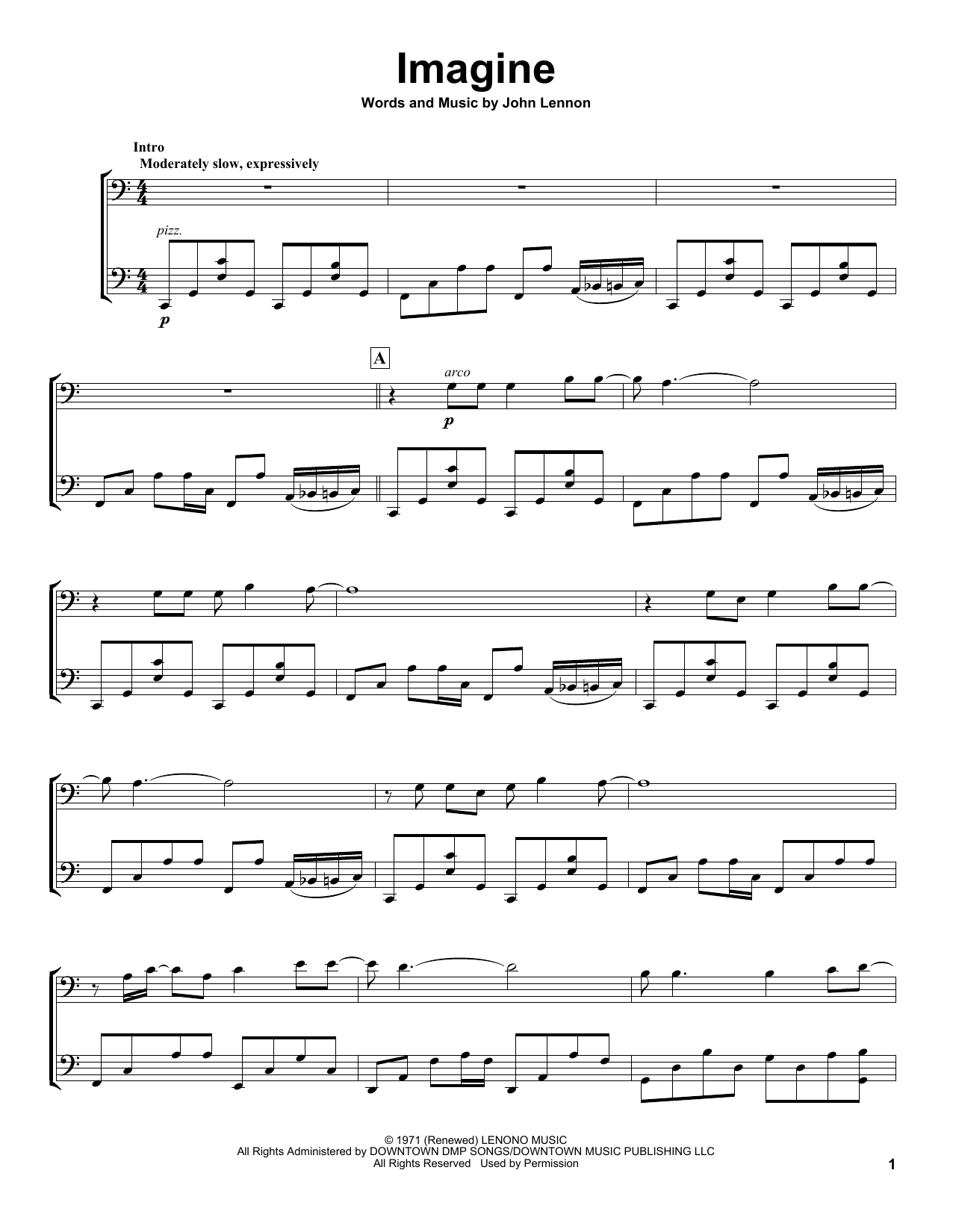 2Cellos Imagine sheet music notes and chords. Download Printable PDF.