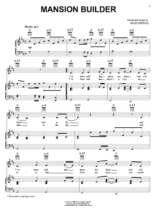 2nd Chapter Of Acts Mansion Builder sheet music notes and chords arranged for Piano, Vocal & Guitar Chords (Right-Hand Melody)