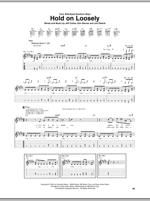 38 Special Hold On Loosely sheet music notes and chords. Download Printable PDF.