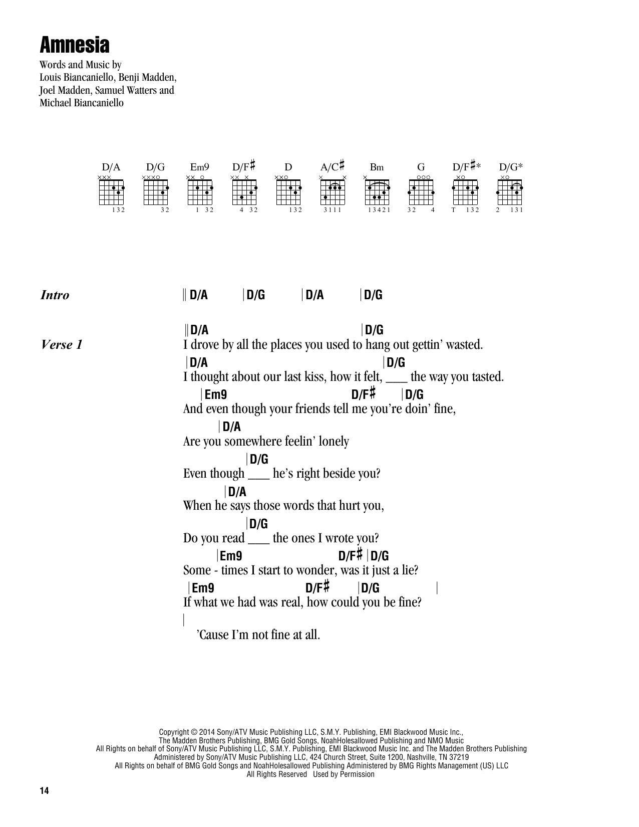 5 Seconds of Summer Amnesia sheet music notes and chords. Download Printable PDF.