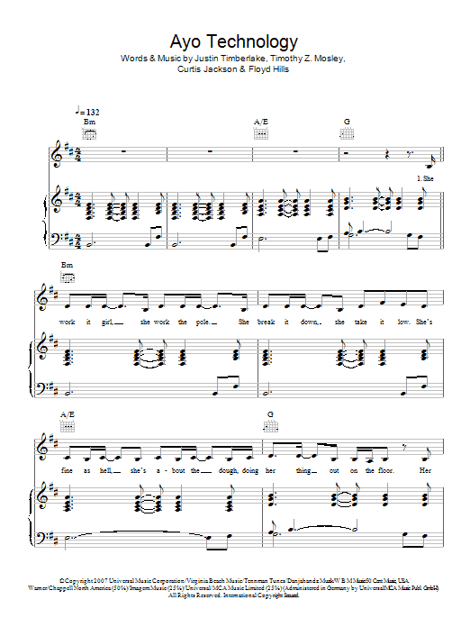 Milow Ayo Technology sheet music notes and chords arranged for Piano, Vocal & Guitar Chords