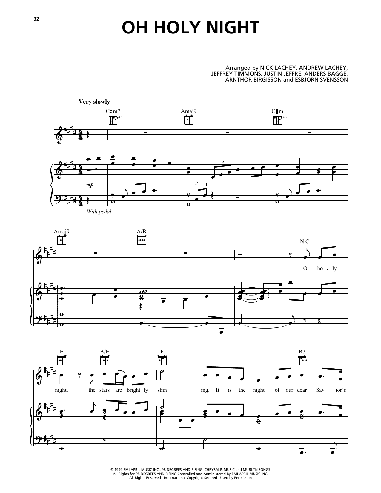 98º Oh Holy Night sheet music notes and chords. Download Printable PDF.