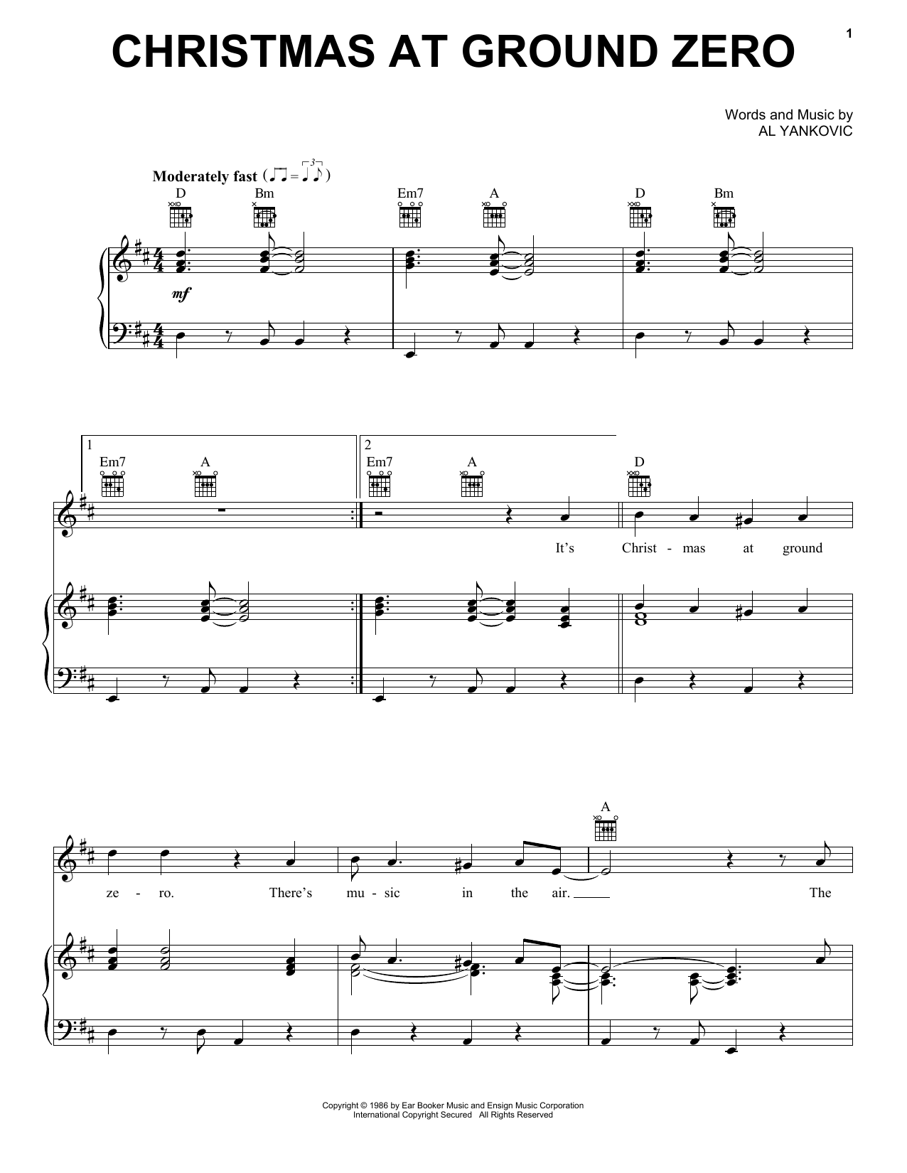 Weird Al Yankovic Christmas At Ground Zero sheet music notes and chords. Download Printable PDF.