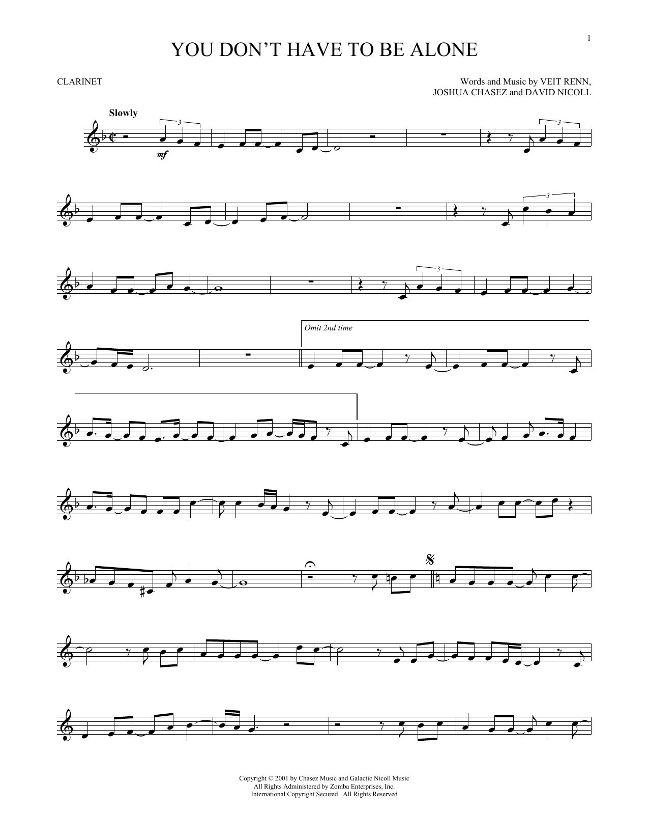 NSYNC You Don't Have To Be Alone sheet music notes and chords. Download Printable PDF.