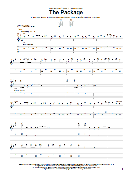 Learn to play A Perfect Circle The Package sheet music for Guitar Tab in minutes. Price: 7.8900$ A Perfect Circle The Package sheet music notes and chords arranged for Guitar Tab