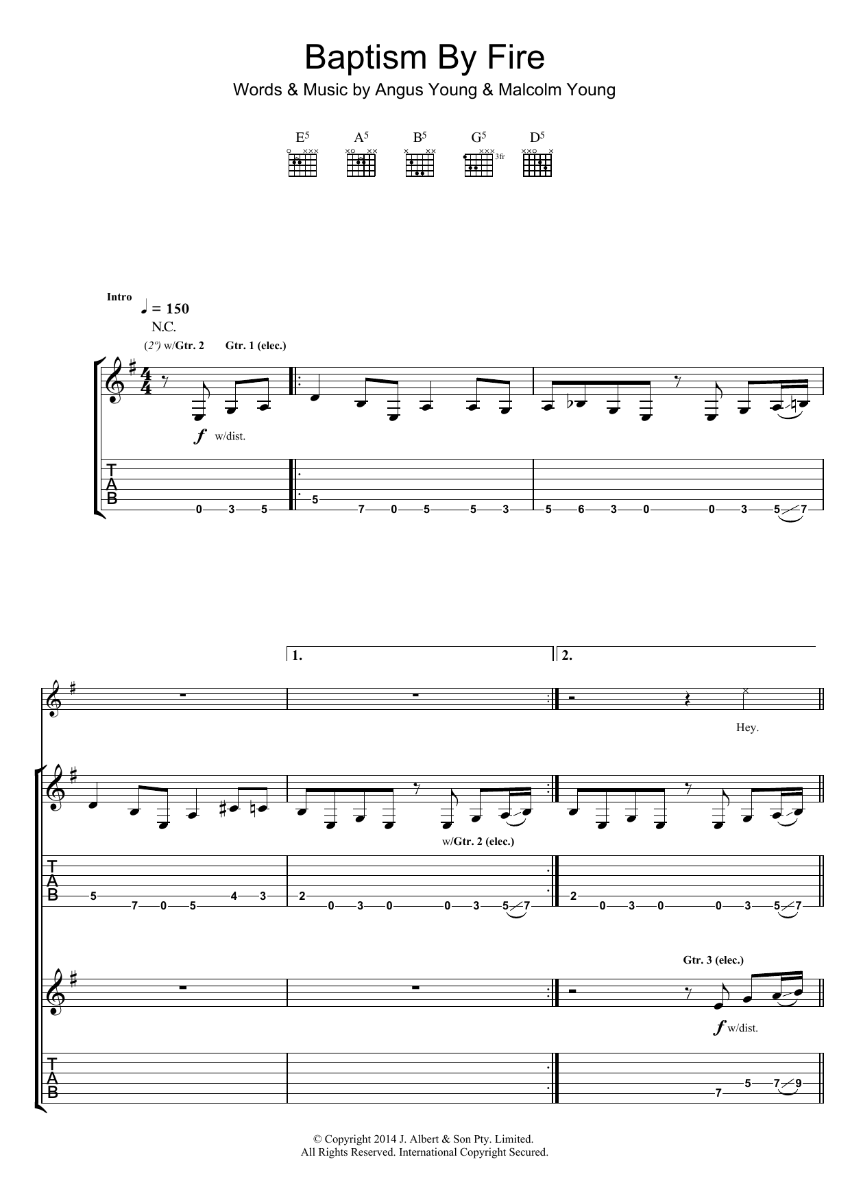 Learn to play AC/DC Baptism By Fire sheet music for Guitar Tab in minutes. Price: 7.8900$ AC/DC Baptism By Fire sheet music notes and chords arranged for Guitar Tab