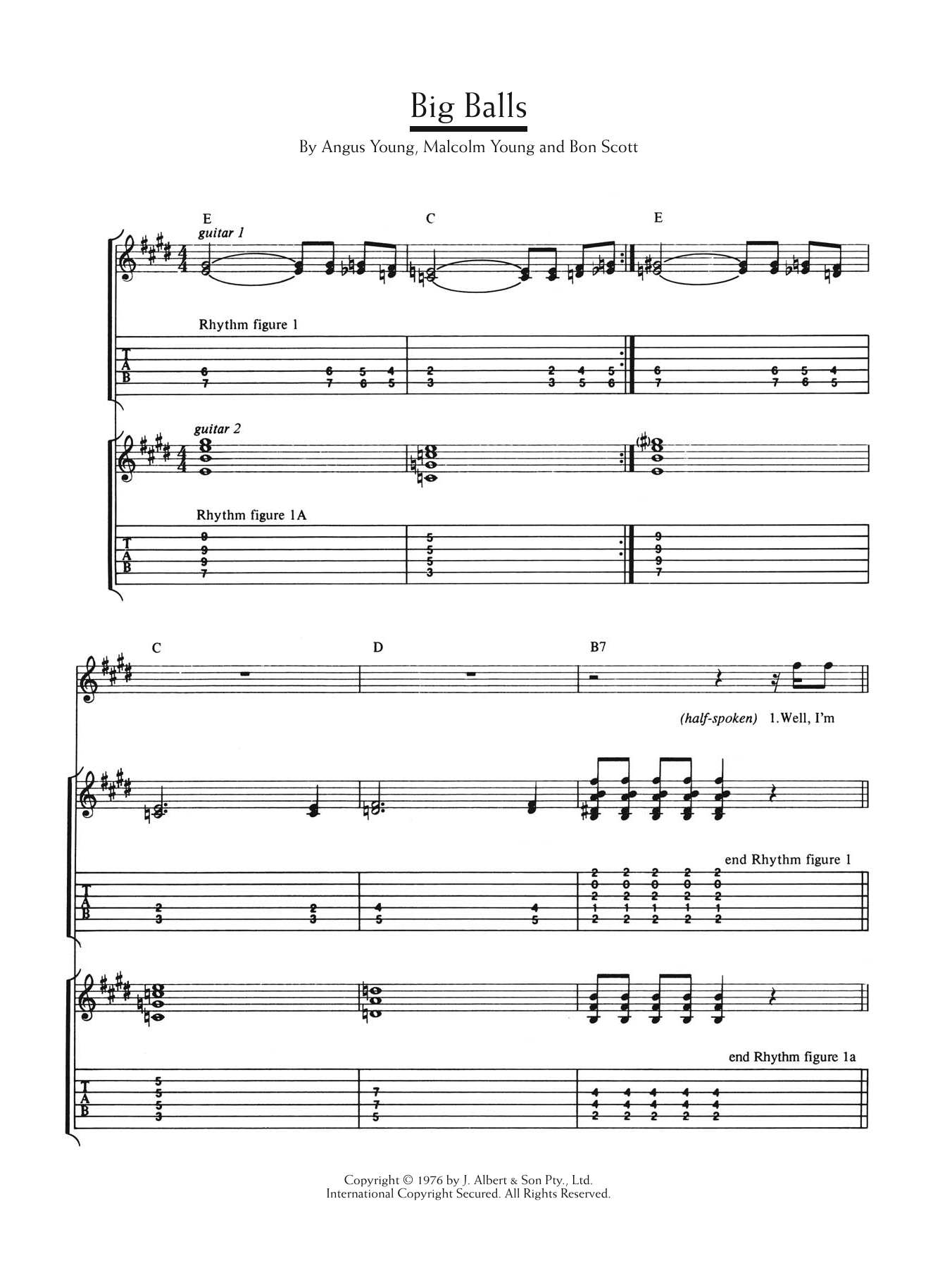 AC/DC Big Balls sheet music notes and chords. Download Printable PDF.