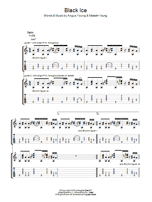 AC/DC Black Ice sheet music notes and chords. Download Printable PDF.