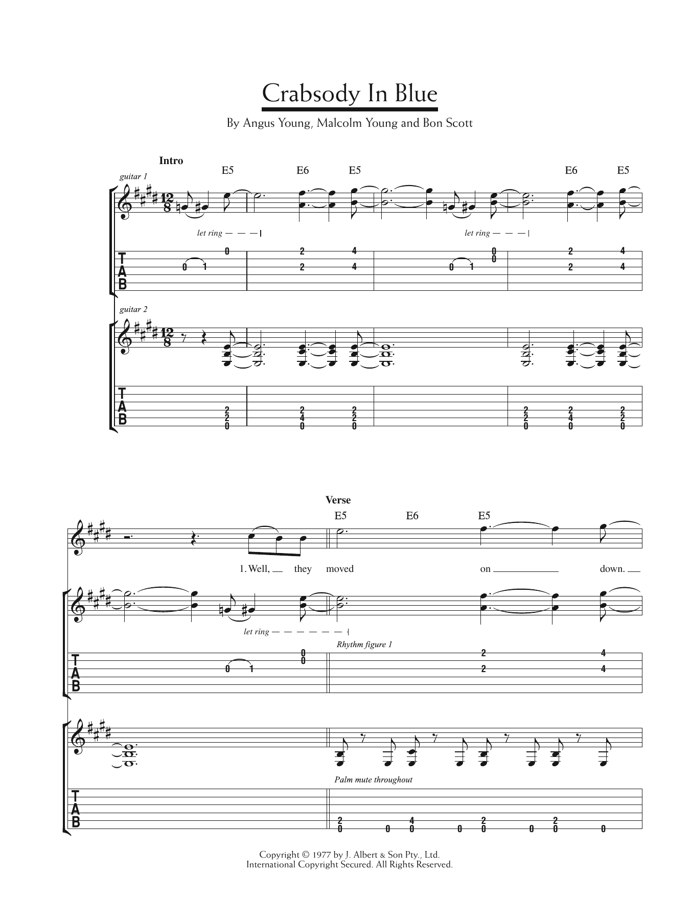 Learn to play AC/DC Crabsody In Blue sheet music for Guitar Tab in minutes. Price: 7.8900$ AC/DC Crabsody In Blue sheet music notes and chords arranged for Guitar Tab