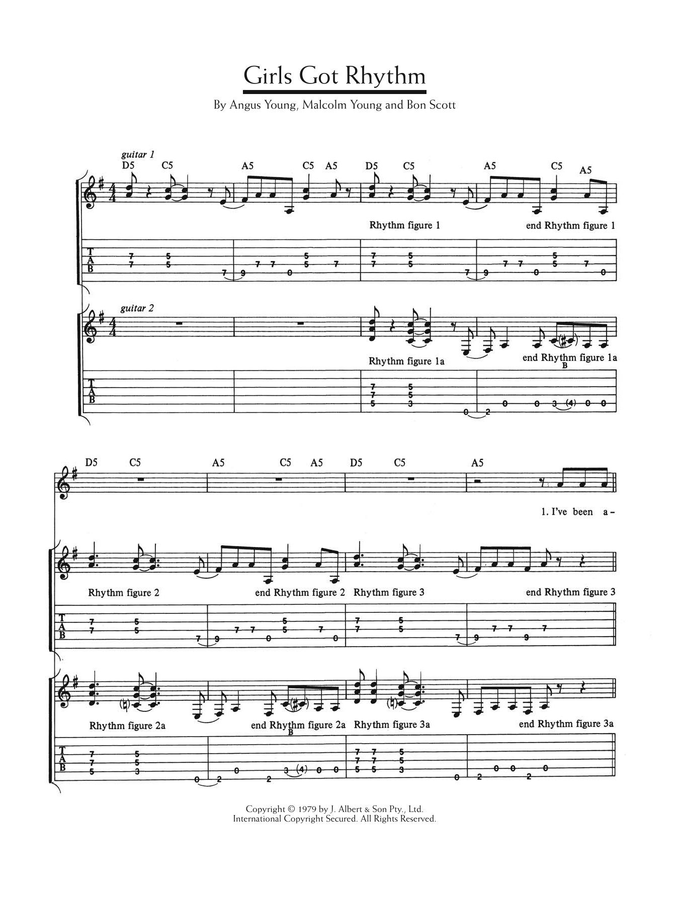 AC/DC Girls Got Rhythm sheet music notes and chords. Download Printable PDF.