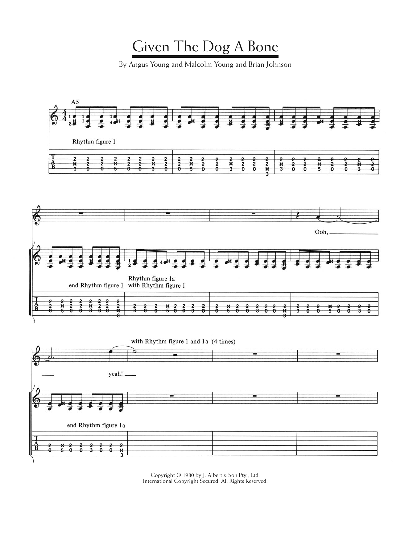 Learn to play AC/DC Given The Dog A Bone sheet music for Guitar Tab in minutes. Price: 7.8900$ AC/DC Given The Dog A Bone sheet music notes and chords arranged for Guitar Tab