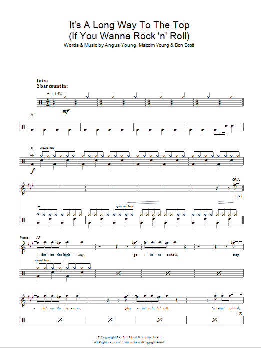 AC/DC It's A Long Way To The Top (If You Wanna Rock ‘N' Roll) sheet music notes and chords arranged for Lead Sheet / Fake Book