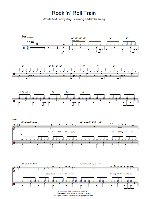 AC/DC Rock 'N' Roll Train sheet music notes and chords. Download Printable PDF.