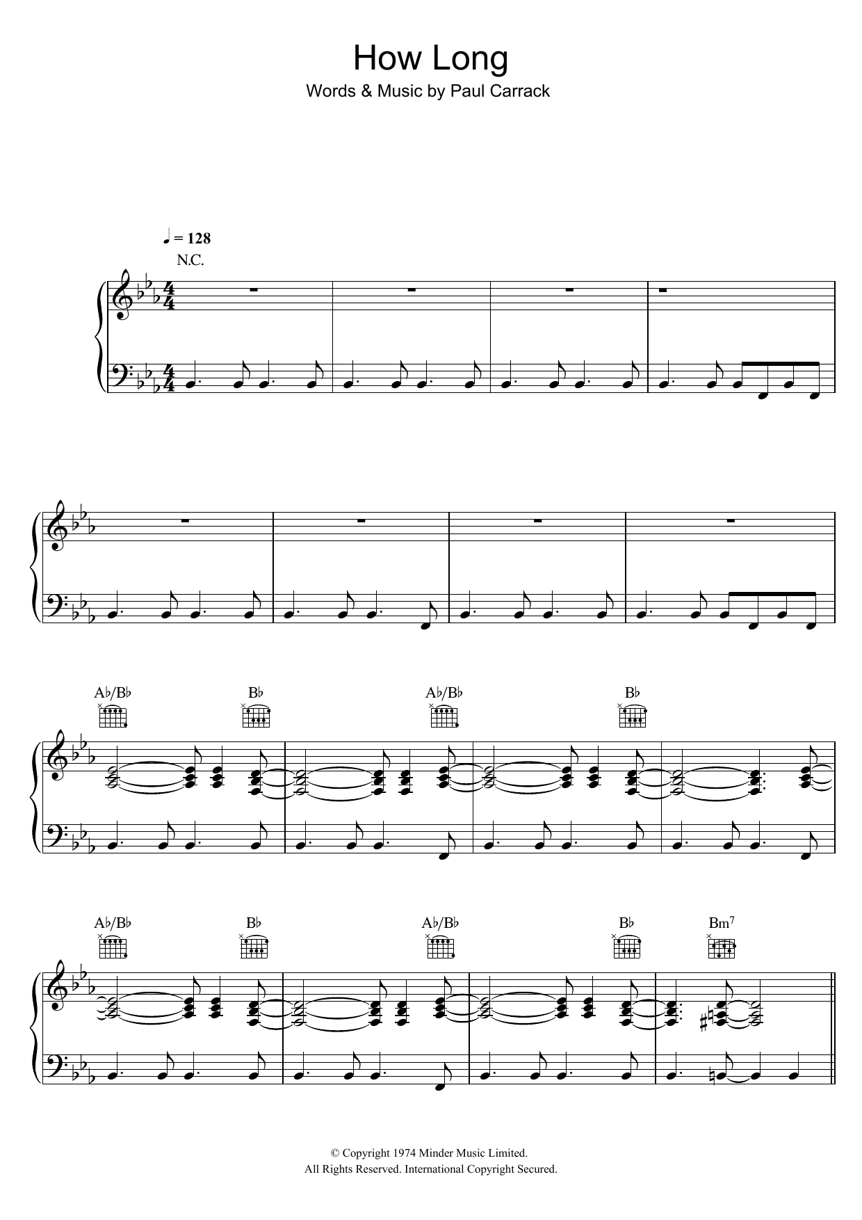 Ace How Long sheet music notes and chords. Download Printable PDF.