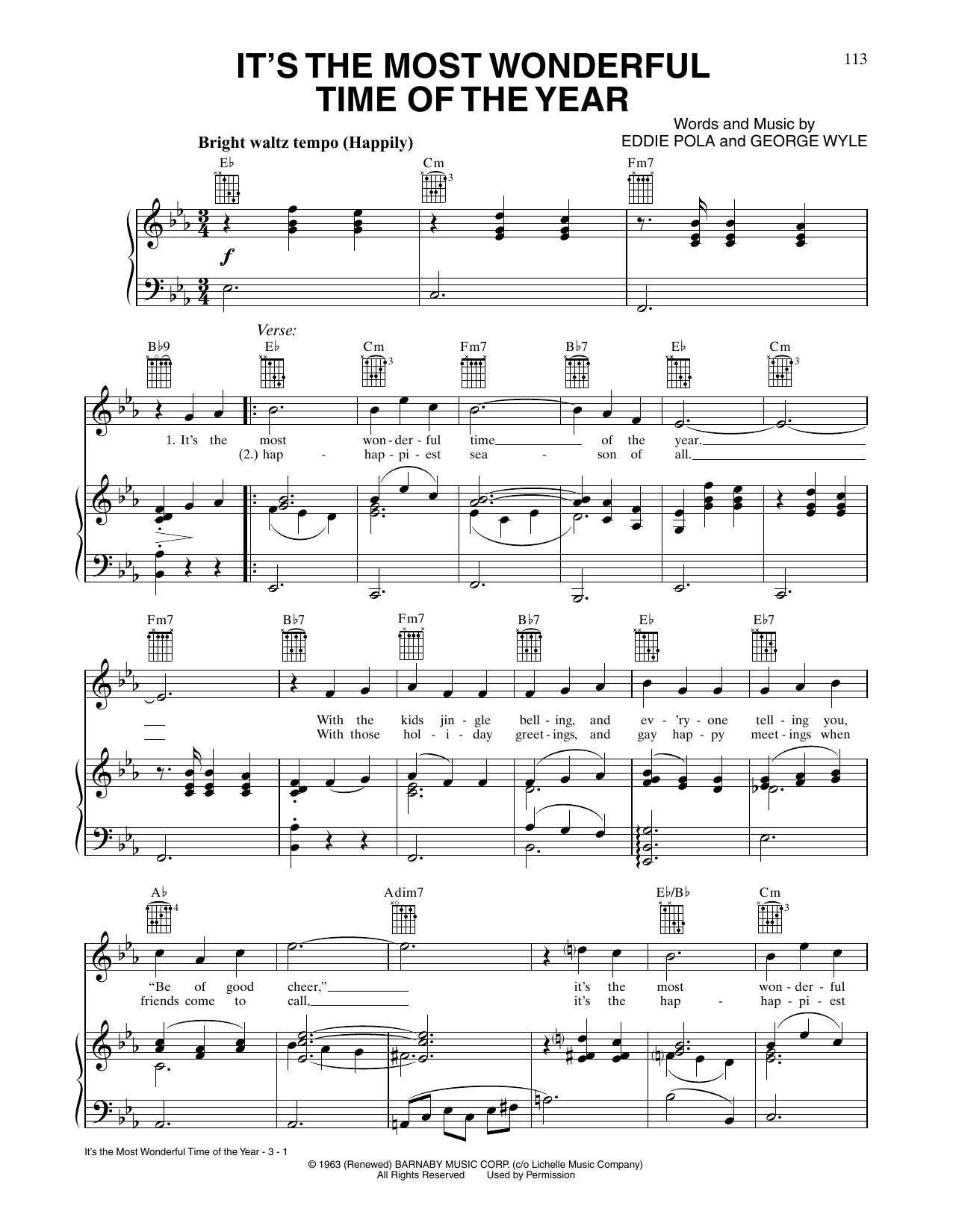 Adam Williams The Most Wonderful Time Of The Year sheet music notes and chords. Download Printable PDF.