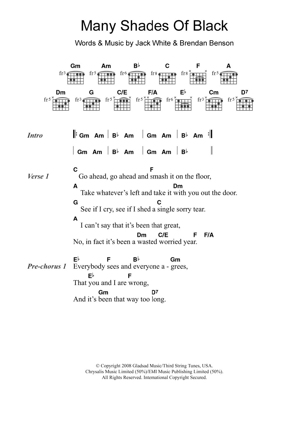 Adele Many Shades Of Black sheet music notes and chords. Download Printable PDF.