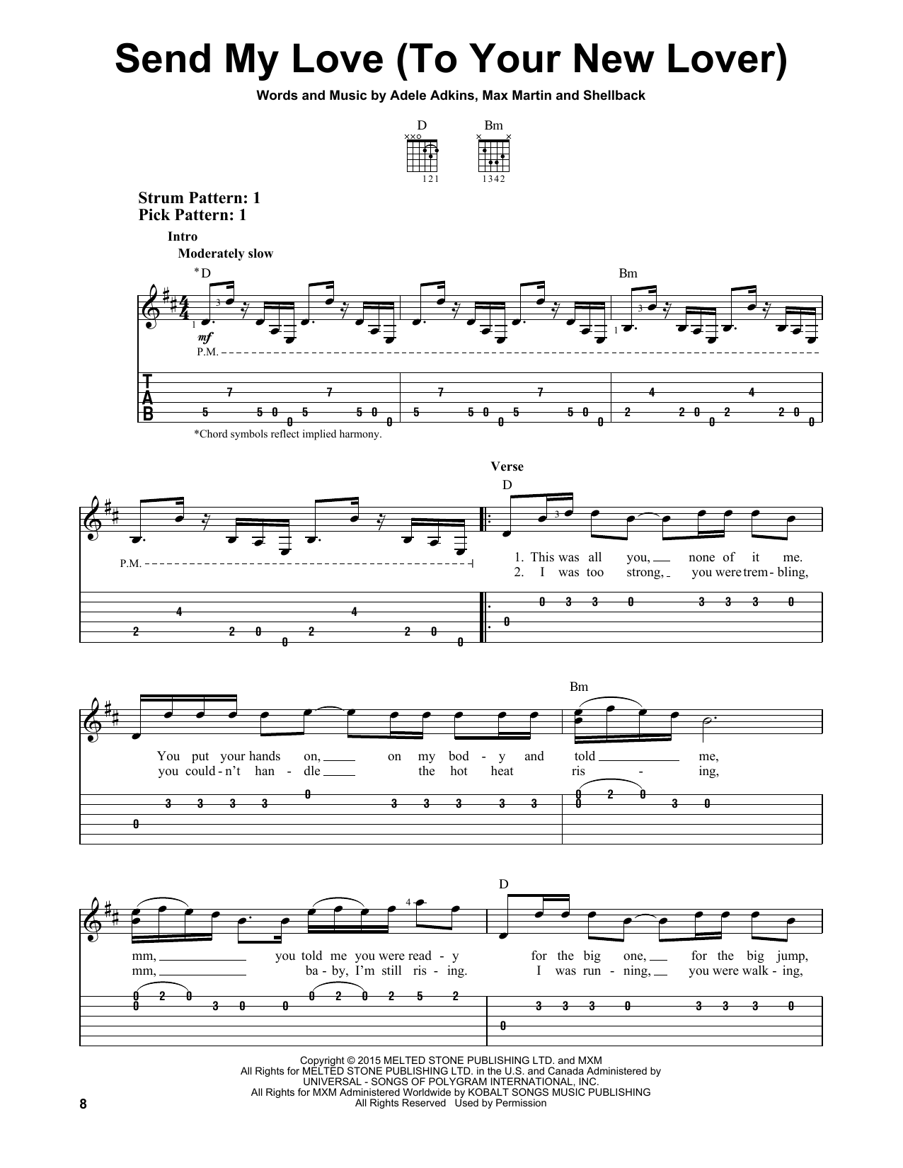 Adele Send My Love (To Your New Lover) sheet music notes and chords. Download Printable PDF.