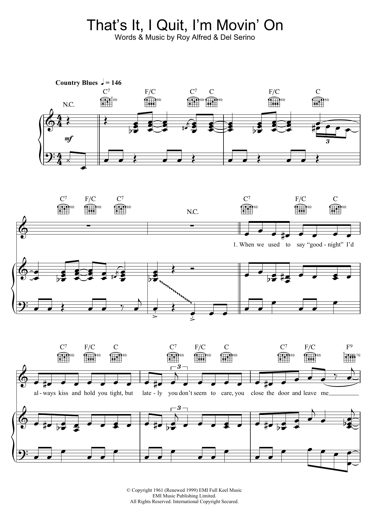 Adele That's It, I Quit, I'm Movin' On sheet music notes and chords. Download Printable PDF.