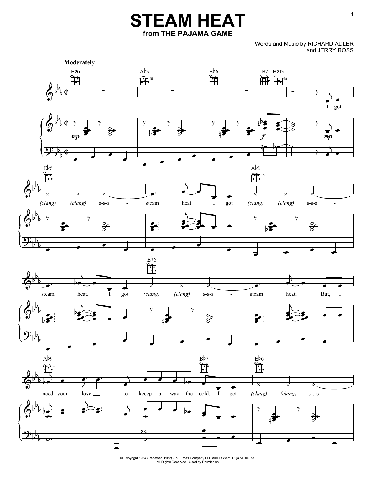 Adler & Ross Steam Heat sheet music notes and chords. Download Printable PDF.